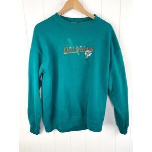 Vintage‎ NFL Miami Dolphins Pullover Crewneck Sweatshirt Y2K Size L
